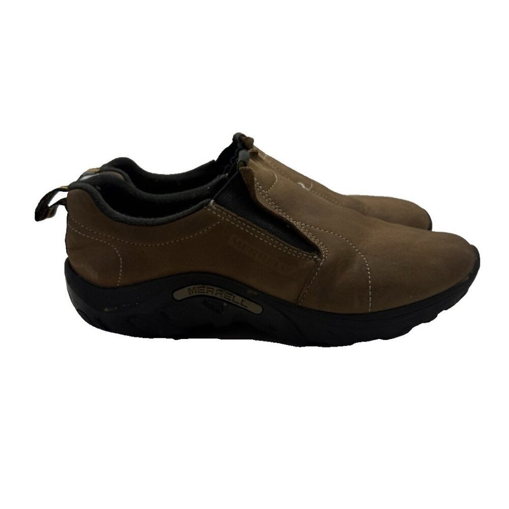 Merrell Jungle Moc Tan Leather Slip On Hiking Shoes J95625 Kid's Sz 4M US 35 EU